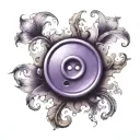 a purple button with 4 even holes tattoo design idea