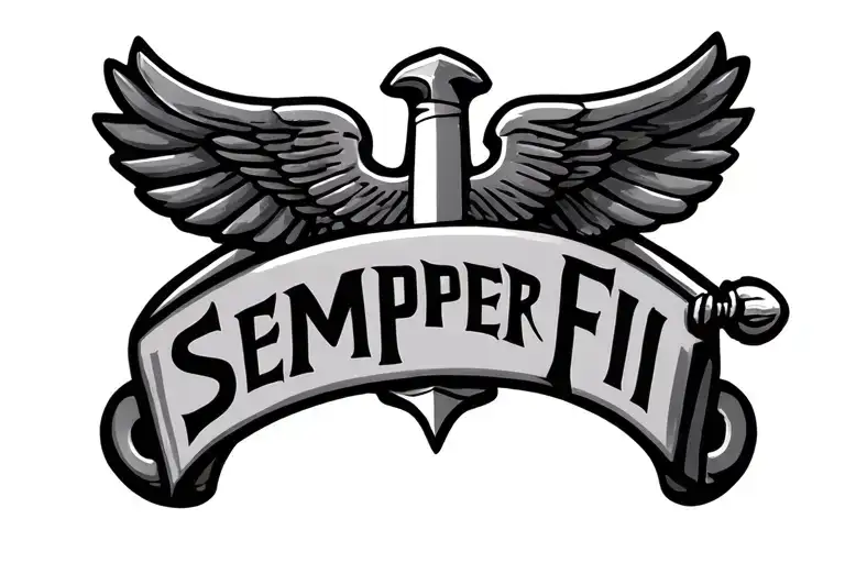 "Semper Fi" "Semper Fi" marine corps sword tattoo design idea