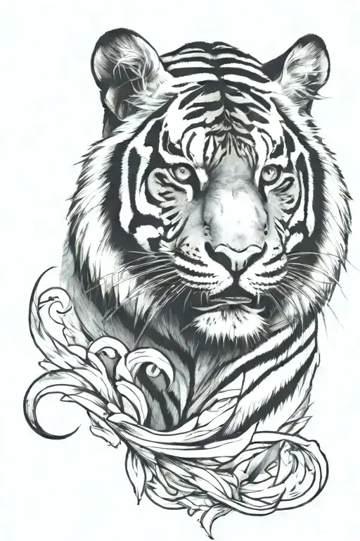 tiger face tattoo design idea