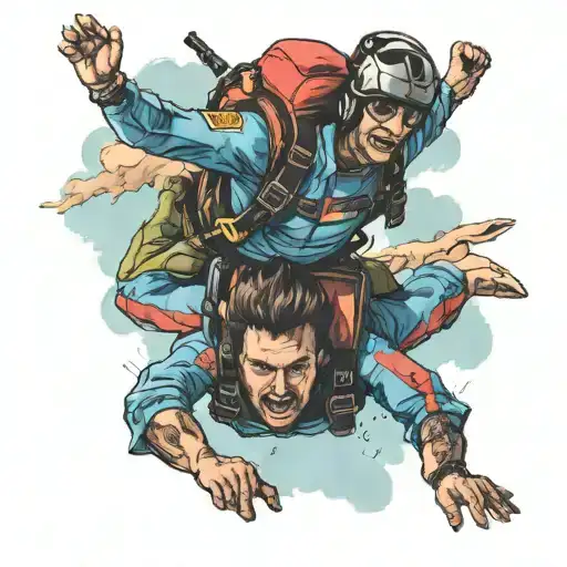 skydive freefall tattoo design idea