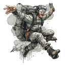 skydive freefall tattoo design idea