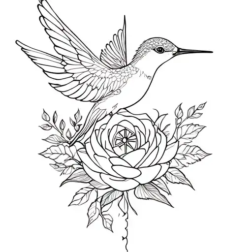 humming bird, roses, butterfly, lotus, phoenix, compass tattoo design idea
