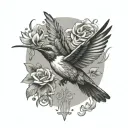 hummingbird and eagle soaring tattoo design idea