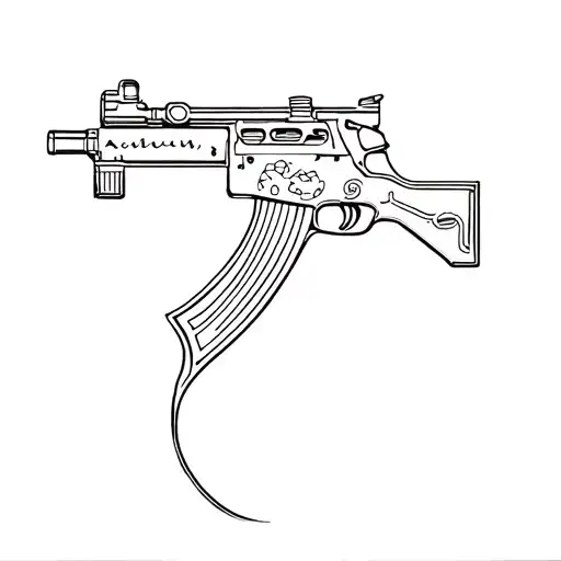 in and - 47 rifle tattoo design idea