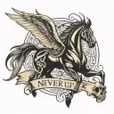 Never Give Up tattoo design idea