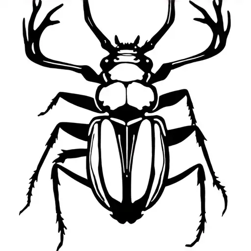 stag beetle tattoo design idea