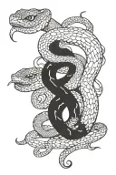 Moon, snake, horoscope cancer, loneliness Some ideas tattoo design idea