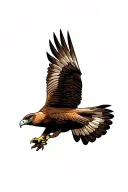 red tail hawk flying towards tattoo design idea