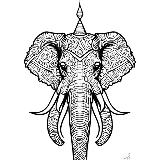 thai Elephant tattoo design idea