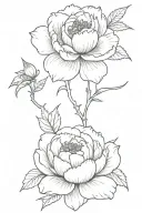 Peonies with a lizard tattoo design idea