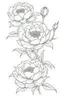 Peonies with a lizard tattoo design idea