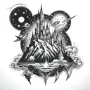 Disney castle space mountain tattoo design idea
