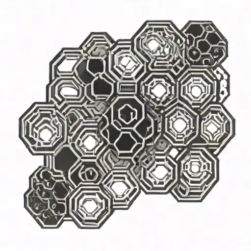 honeycomb sacred geometry tattoo design idea