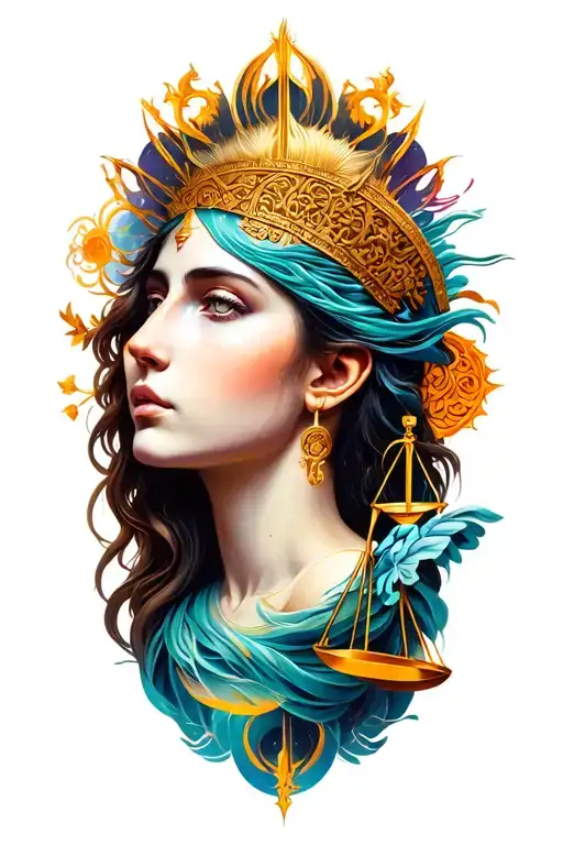 libra zodiac sign tattoo design idea