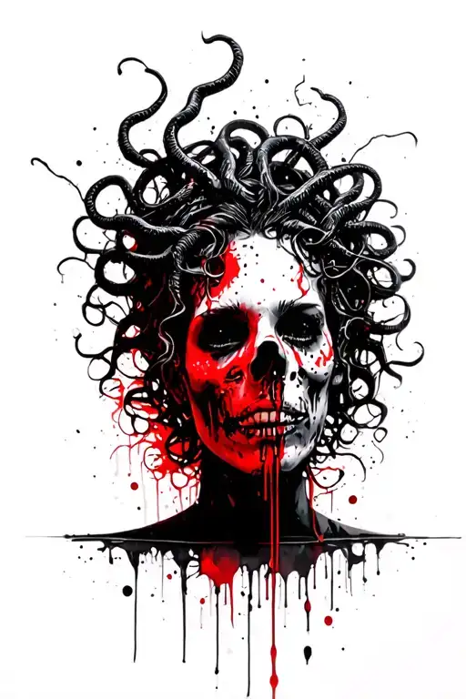 medusa head in the sharp edges tattoo design idea