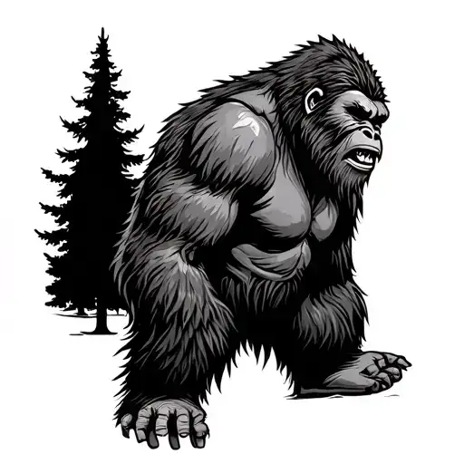 Bigfoot tattoo design idea