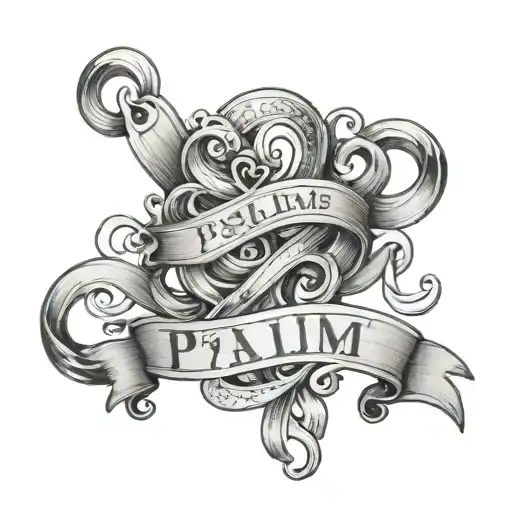 a ribon that has the words Psalm 56:11 tattoo design idea