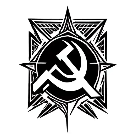 hammer and sickle communist  tattoo design idea