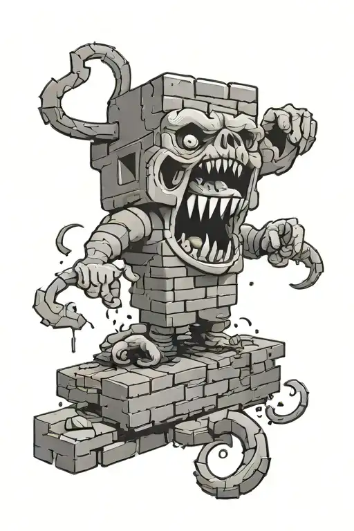 brick wall with pride, greed, lust, envy, gluttony, wrath, sloth tattoo design idea