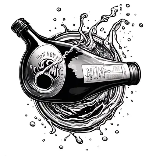 Go with the flow from a bottle or a glass or a can tattoo design idea