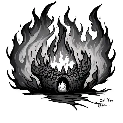 Howl’s Moving Castle Calcifer tattoo design idea