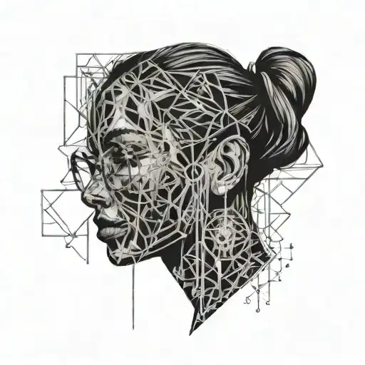 girl with long black hair and 00 gaged earrings and glasses reading book that covers face tattoo design idea