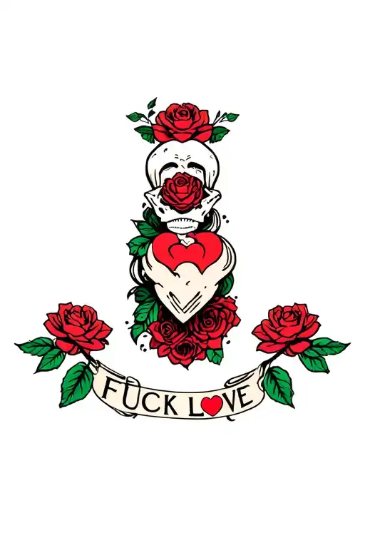 Fuck Love tattoo design idea