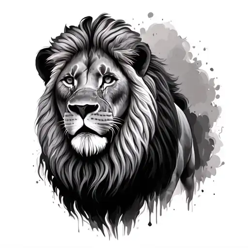 lion and safari jungle tattoo design idea
