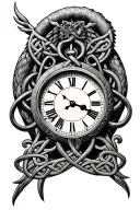 celtic birth clock surrounded tattoo design idea