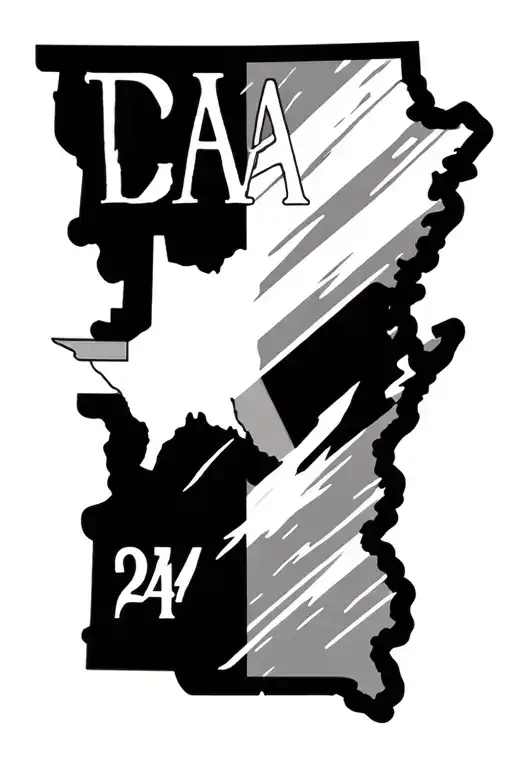 Make a tattoo with the states of Arkansas and Texas. With Dallas 214 area code and fort Smith area code tattoo design idea