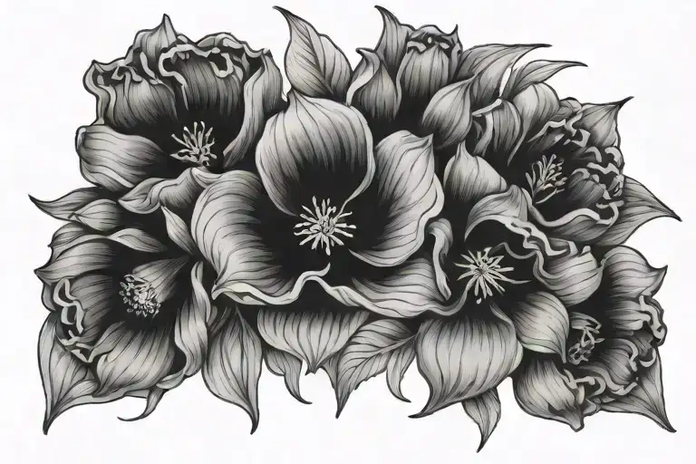 birthflower August, September, January, october tattoo design idea