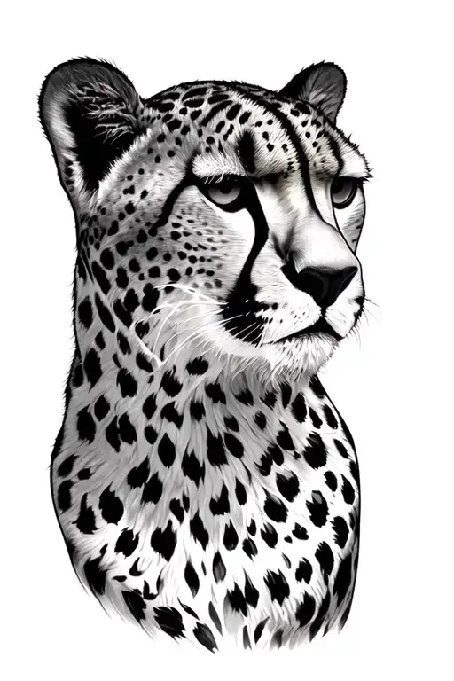Cheetah Face tattoo design idea