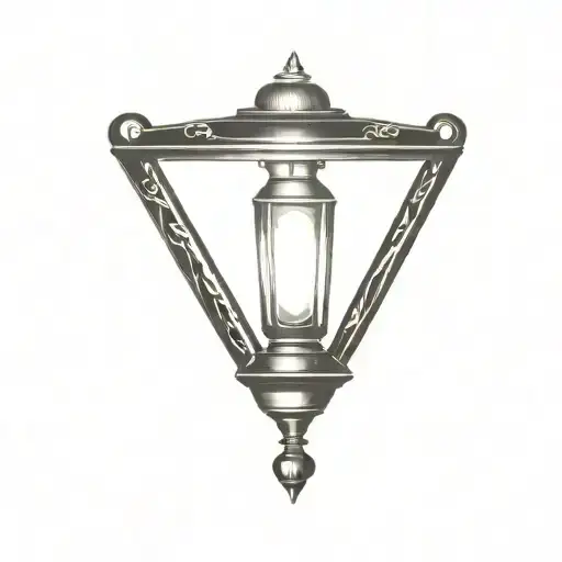 cherub and lantern shining light tattoo design idea