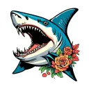 shark head tattoo design idea
