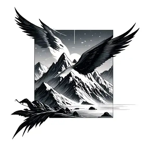 Longitude And Latitude and mountains tattoo design idea