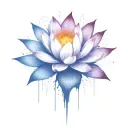 add trajectories surrounding lotus. use dark space colors tattoo design idea