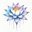 add trajectories surrounding lotus. use dark space colors tattoo design idea