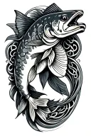 celtic trout tattoo design idea
