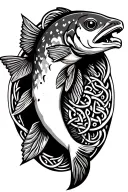 celtic trout tattoo design idea