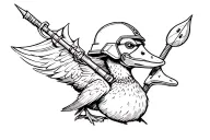 Army Assault duck with Assault Helmet With Spear tattoo design idea