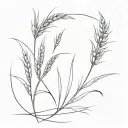 wheat in a stamp  tattoo design idea