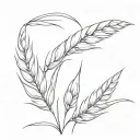 wheat in a stamp  tattoo design idea