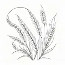 wheat in a stamp  tattoo design idea