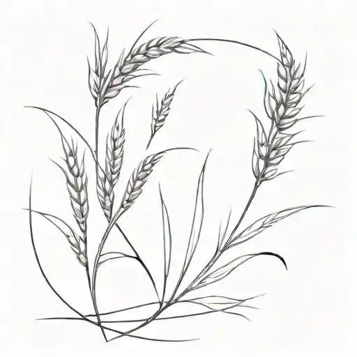 wheat in a stamp  tattoo design idea