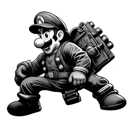 luigi firefighter tattoo design idea