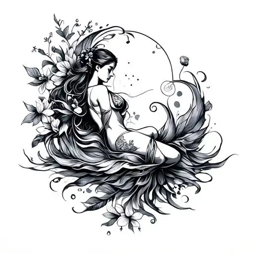 Combine living in the moment, going with the flow, and relaxation tattoo design idea