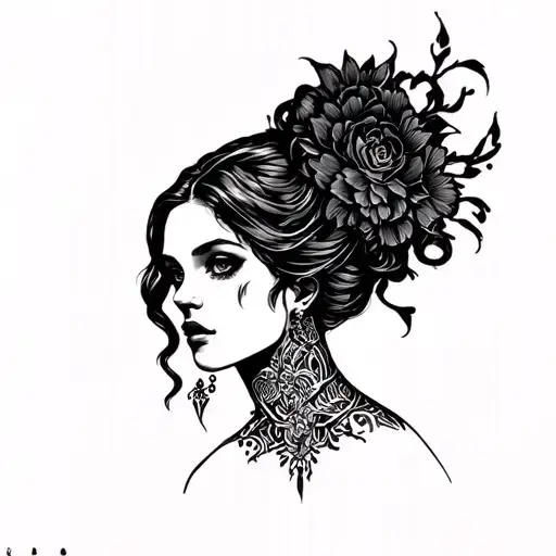 dark lady head tattoo design tattoo design idea