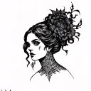 dark lady head tattoo design tattoo design idea