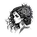 dark lady head tattoo design tattoo design idea