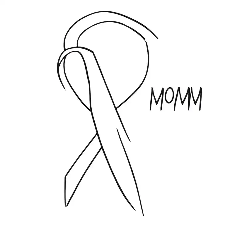 mom with ovarian cancer ribbon tattoo design idea